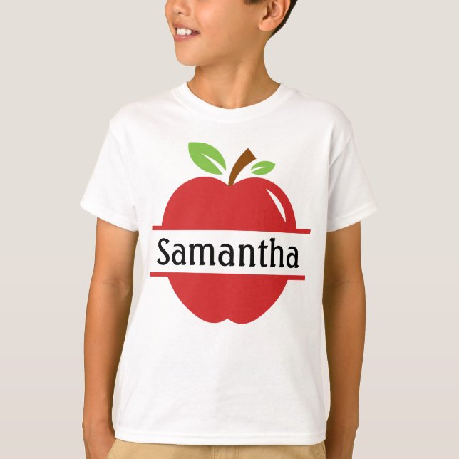 Nome Personalizado T-shirt Red Apple (Frente)