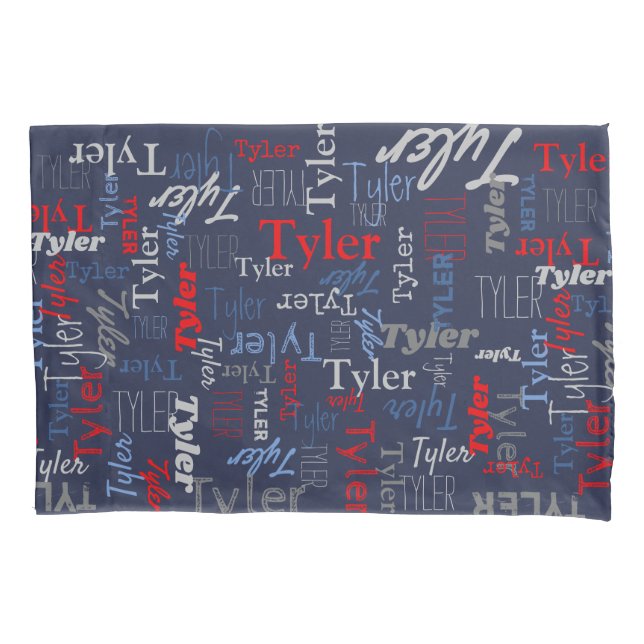 Nome personalizado Tyler cinza azul vermelha (Frente)