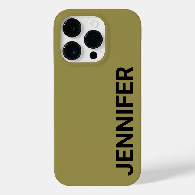 Nome Personalizado Verde Offbeat Sólido (Verso)