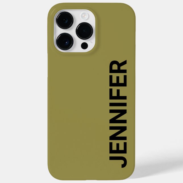 Nome Personalizado Verde Offbeat Sólido (Verso)