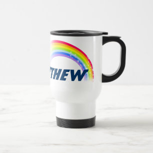 Nome personalizado viagem do arco-íris caneca azul