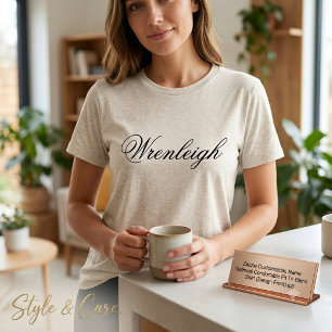 Nome Personalizável Camisa Oatmeal Ajuste Confortá