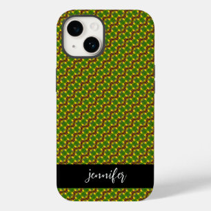 Nome personalizável Padrão floral colorido