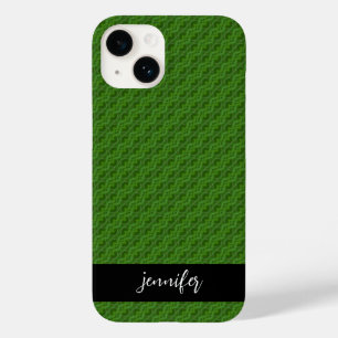 Nome personalizável Padrão floral verde