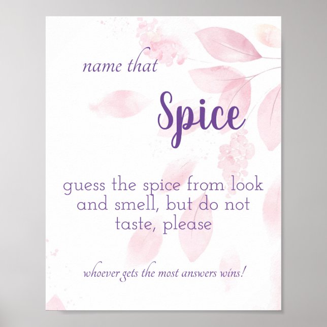 Nome que Especiaria - Poster de Aquarela Rosa (Frente)