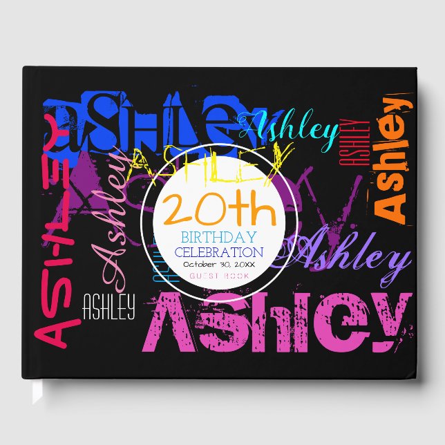 Nome Repetitivo 6 Letras 20 Aniversário Livro de C (Frente)