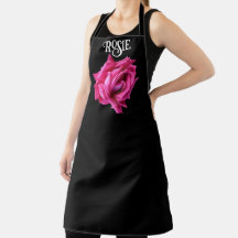 Nome Rosie personalizável rosa floral rosa-quente