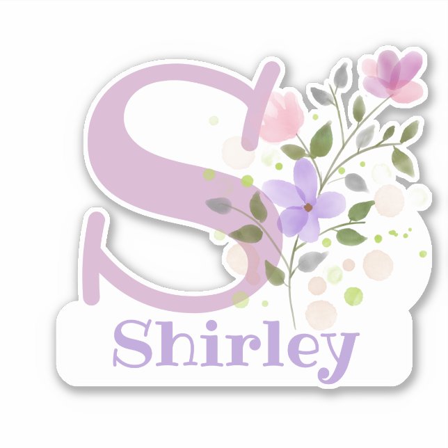Nome Shirley com a Letra S Adesivo Recortado (Frente)