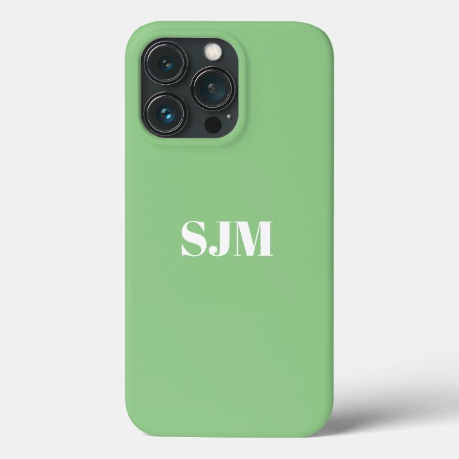 Nome sólido do monograma personalizado verde moder (Verso)