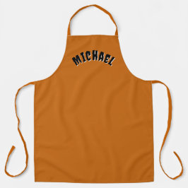 Nome Spooky Apron (Laranja Escuro e Negro)