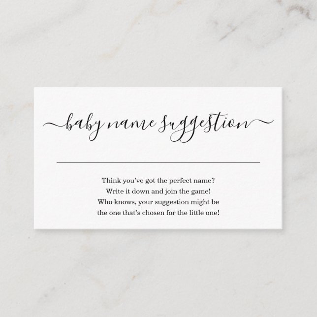 Nome Sugestão de Chá de fraldas Convite Simples (Frente)