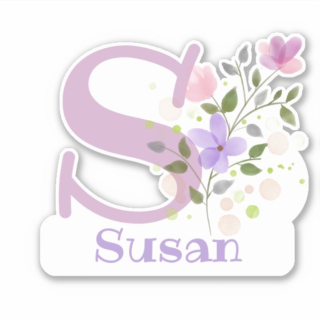 Nome Susan com o Adesivo de Corte da Letra S (Frente)