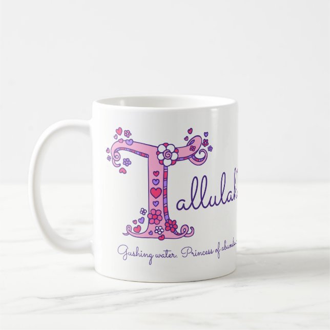 Nome Tallulah que significa caneca de rabisco T (Esquerda)