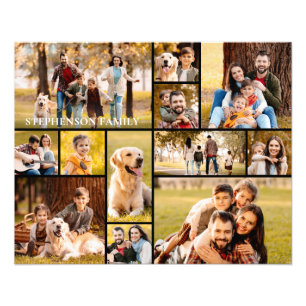 Nome Único da Família Simples de Colagem de Fotos 
