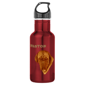 Nome Weston Com Dogue De Bordeaux, Garrafa De Água