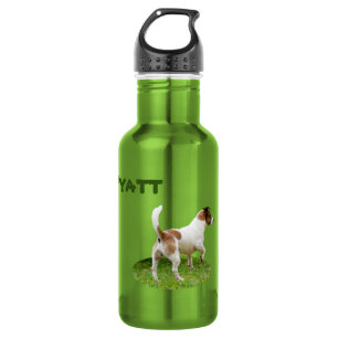 Nome Wyatt Com Fox Terrier, Garrafa De Água