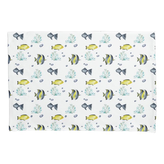 Nome Yellow Blue Tropical Fish Pattern Nursery (Frente)