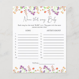 Nomeie essa música \ jogo de chá de fraldas de flo