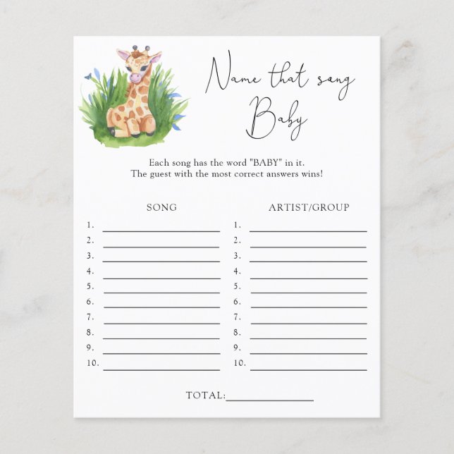 Nomeie essa música \ Jogo de chá de fraldas do tem (Frente)