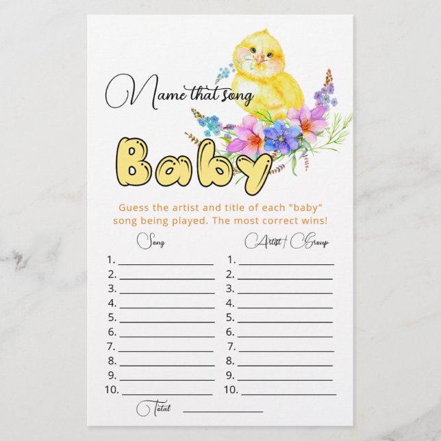 Nomeie esse jogo de chá de fraldas (Frente)