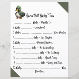 Nomeie esse jogo de Chá de fraldas do Baby Tune