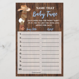 Nomeie o Cartão de Jogo de Chá Baby Tune AA Cowboy