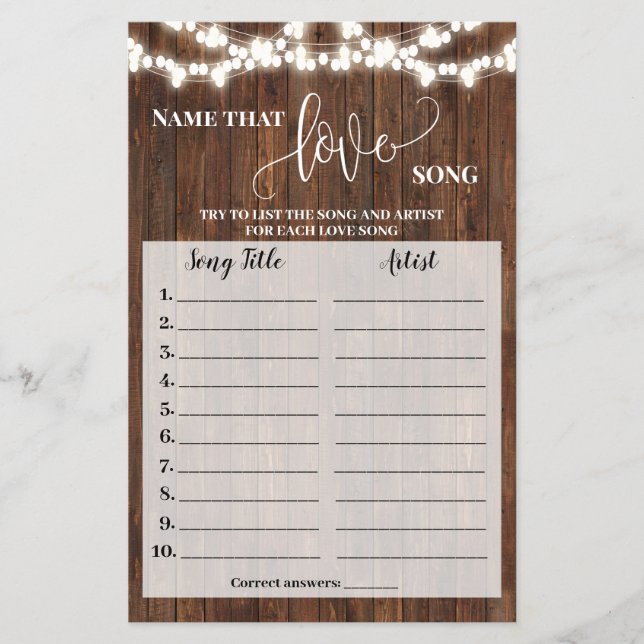 Nomeie o Cartão de Jogo Ocidental do Chá de Música (Frente)