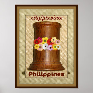 Nomeie seu poster filipino da cidade ou da
