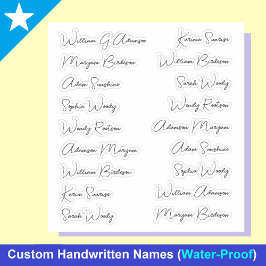 Nomes completos elegantes 18, adesivos de letras e