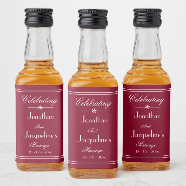 Nomes de Casamentos Personalizados Elegantes Mini  (Garrafas)