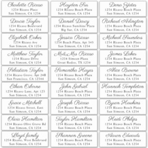 Nomes de Convidado Endereço 27 Etiqueta de Entrega