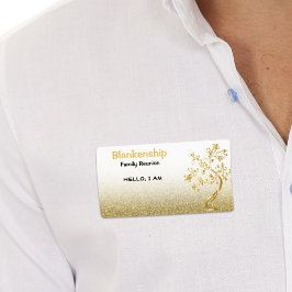 Nomes de etiqueta Dourados com brilho na árvore de