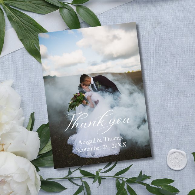 Nomes de Foto e Cartões de agradecimentos de Casam (Wedding Photo Wedding Thank you card. Personalize the front and the back of the card)