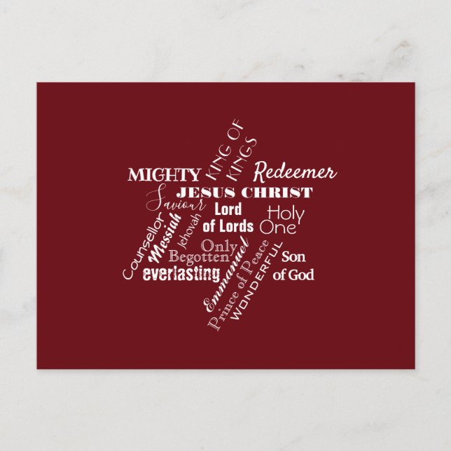 Nomes de Jesus Cartão de Natal (Frente)