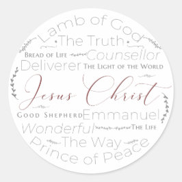 Nomes de Jesus Tipografia de Rótulo de Adesivo