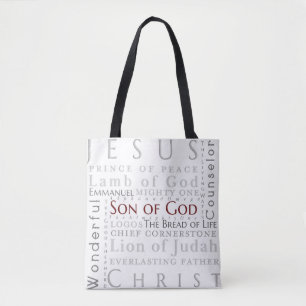 Nomes de Jesus Typografia Tote Bag