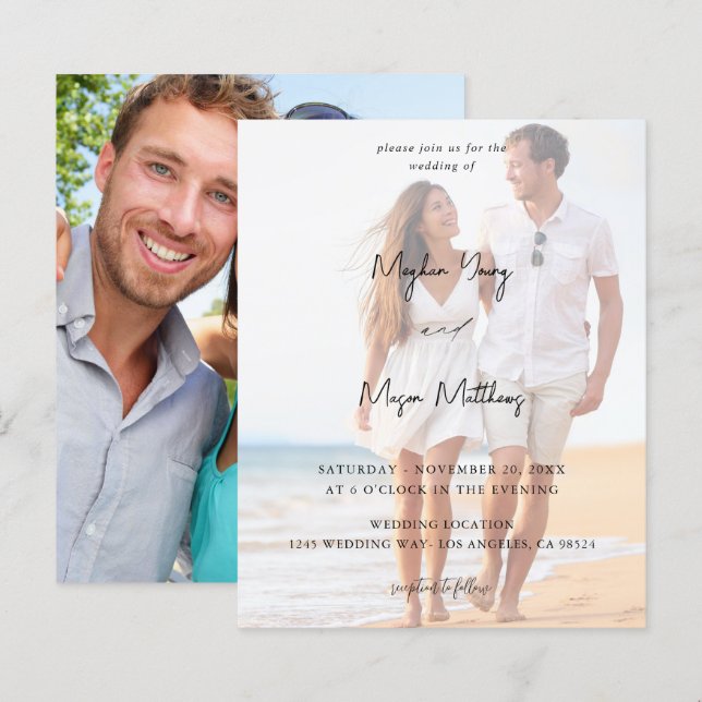 Nomes de Orçamento Foto Moderna 6 Casamento V3 (Frente/Verso)