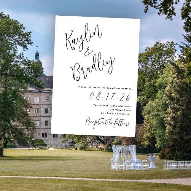 Nomes dos Primeiros Convites Brancos Minimalistas  (Criador carregado)