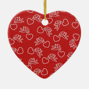 Nomes e Corações personalizados de ornamentos de c