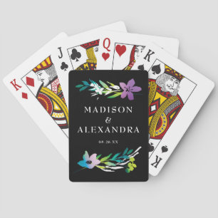 Nomes Florais Brilhantes & Cartas de Baralho de Da