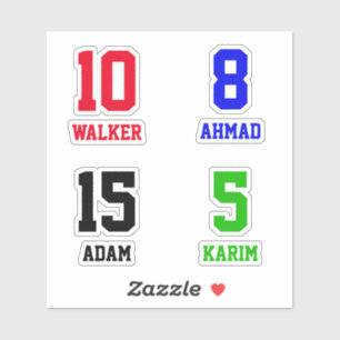 Nomes & Números Personalizados, Adesivos de Capace