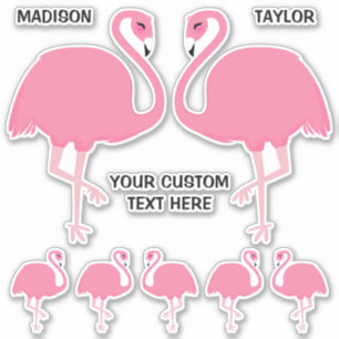 Nomes personalizados Adesivos Flamingos