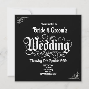 Nomes Personalizados de Casamento de Metal Black R