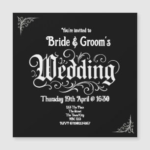 Nomes Personalizados de Casamento de Metal Black R