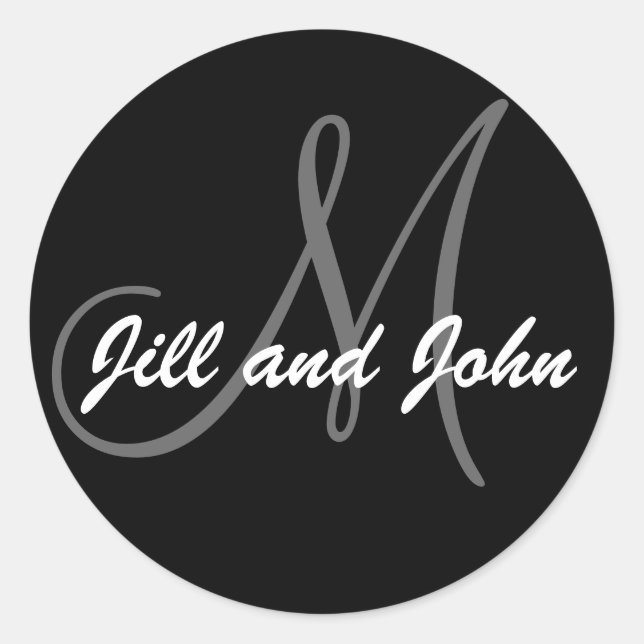 Nomes & preto inicial da etiqueta do casamento do (Frente)