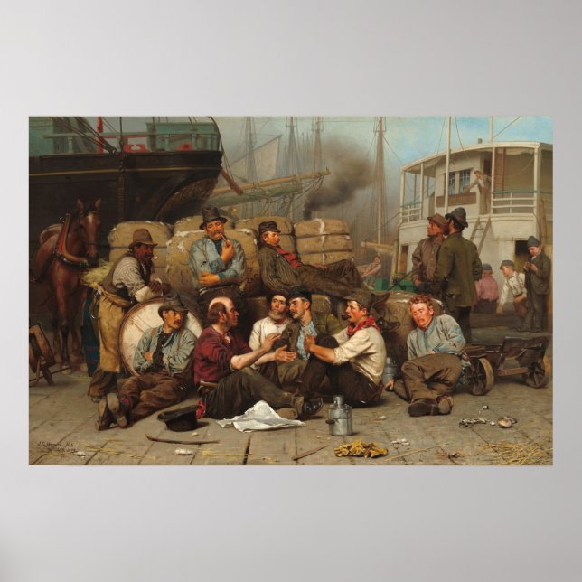 Noon de Longshoremen - John Brown Fine Art Poster (Frente)