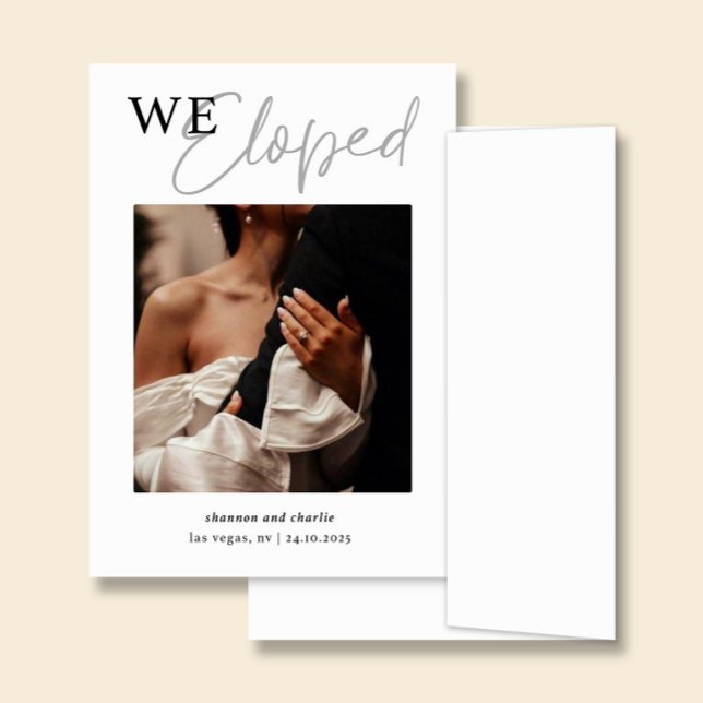 NORA | Cartão de Anúncio de Casamento com Foto (Criador carregado)