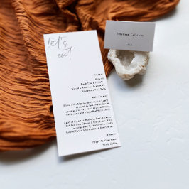 NORA | Cartão de Menu de Casamento Menu Minimalist