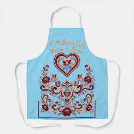 Nordic Rosemaling Apron, Mother's Love