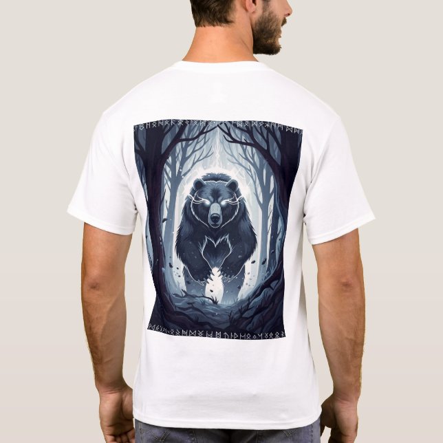 Nordic Spirit Bear T-Shirt - Mystical Forest Guard (Verso)